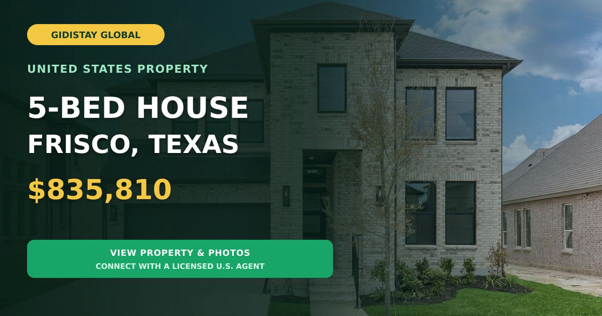 5 Beds 6 Baths in Frisco Texas **Price Drop** $835,810