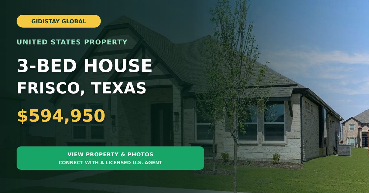 3-Bedroom 3 Baths Frisco Texas $594,950 wont last For Sale, United States