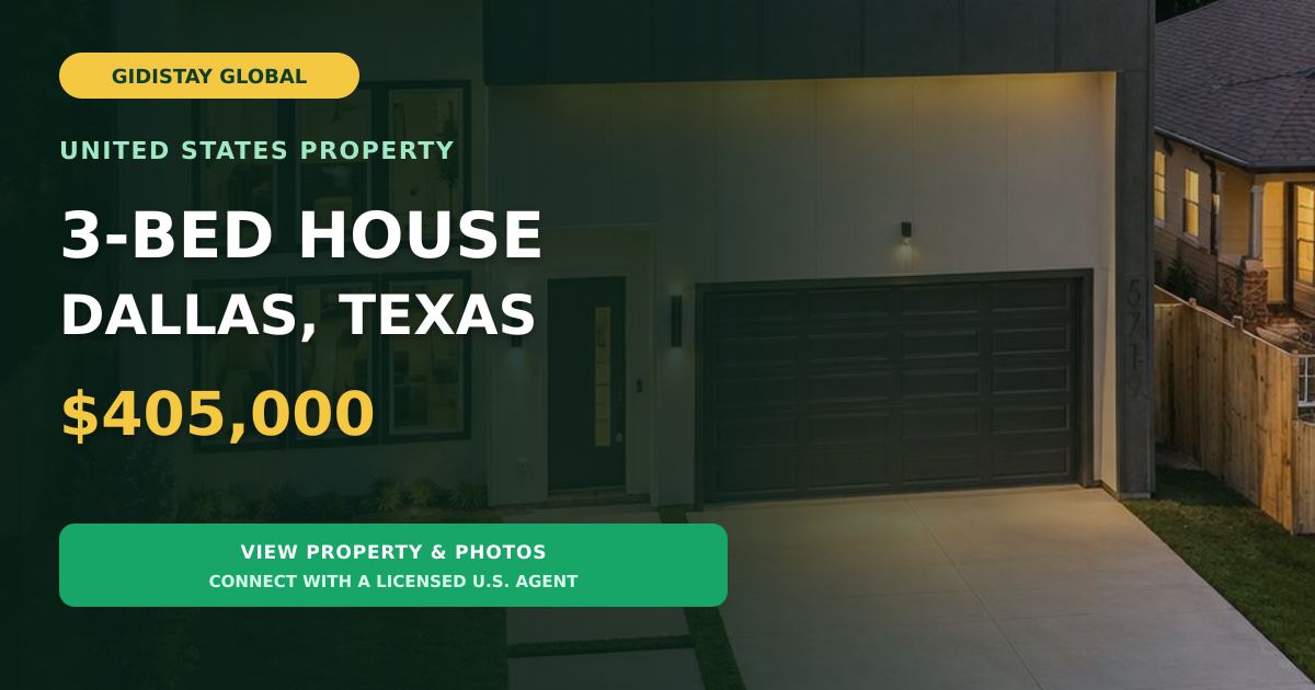 3-Bedroom 3 Baths No HOA Dallas Texas For Sale, United States