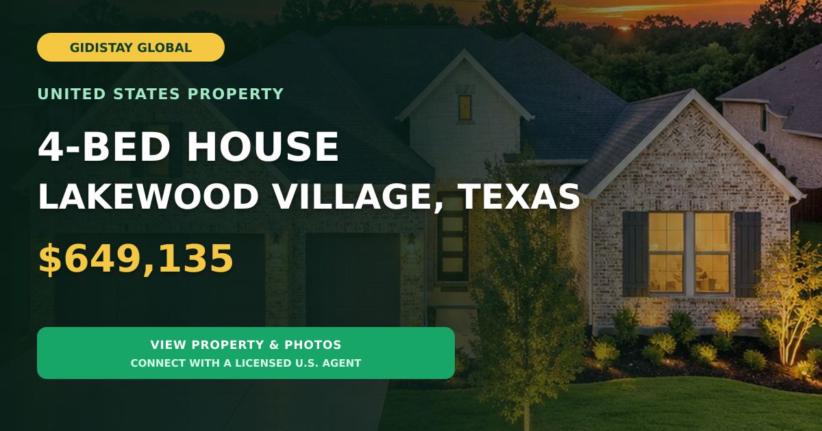 4-Bedroom 3 Baths Lakewood Village Texas No HOA For Sale, United States 1.68% Tax Rate