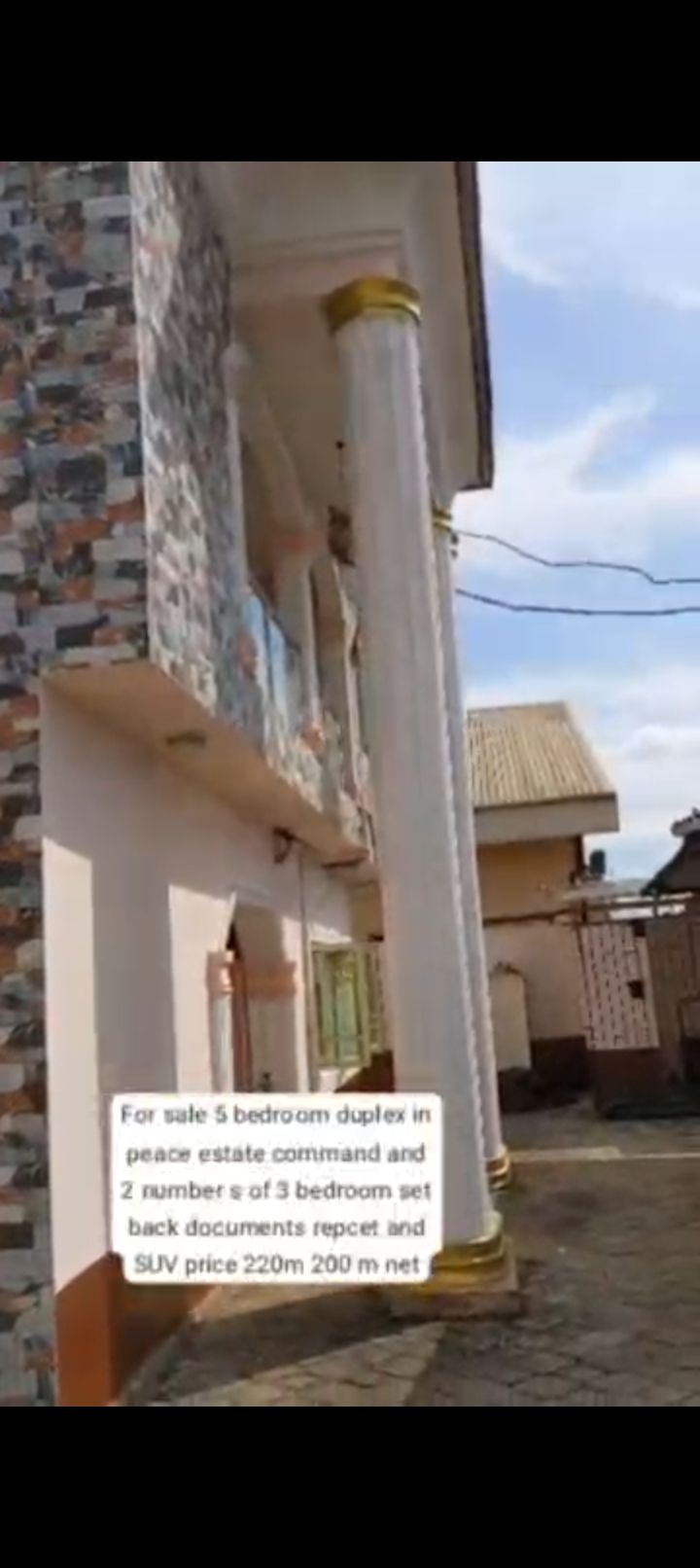 5 Bedroom Duplex For Sale in Peace Estate, command, Lagos — ₦180,000,000 | GidiStay — 1 bed duplex in Peace Estate, command, Lagos (main view)