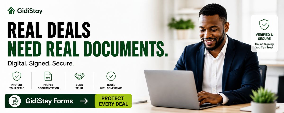 Digital real estate forms Nigeria - GidiStay online signing for agents and brokers
