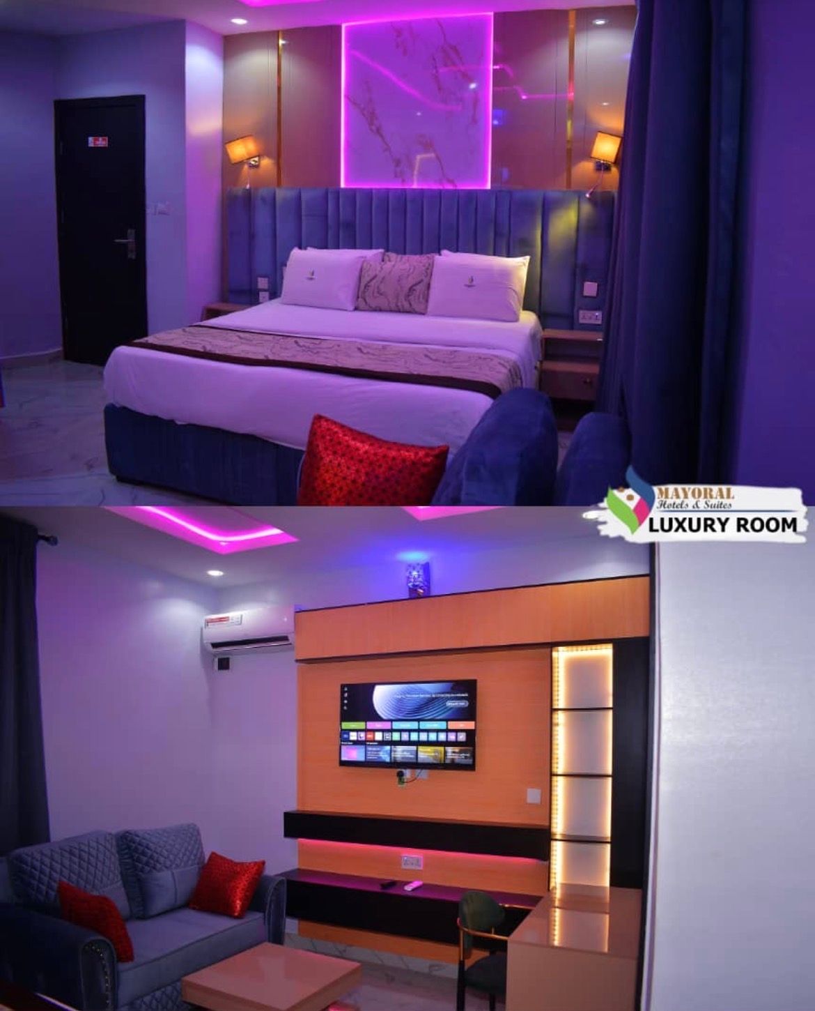 Hotel MAYORAL HOTEL: LUXURIOUS BEDROOM — ₦40,000/night | GidiStay — 1 bed hotel in Egbeda, Lagos (interior)